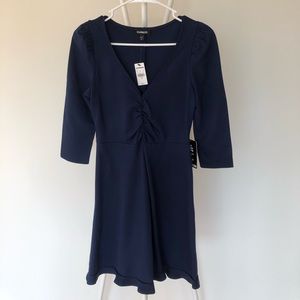 Navy blue quarter sleeve Express Dress